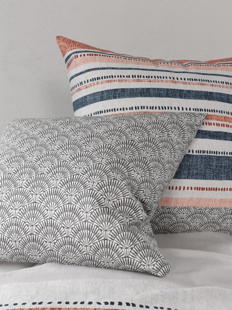 Housse de couette 240x220 CHAKRA + 2 taies coton 57 fils Multicolore - Kiabi