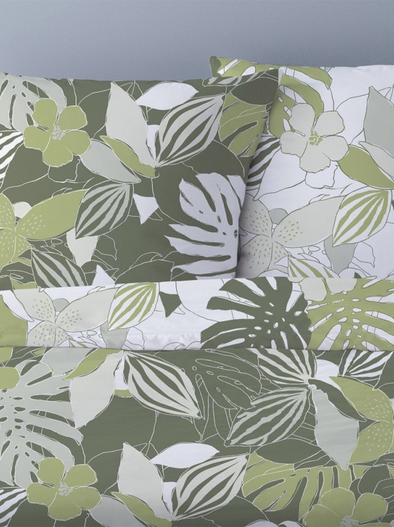 Housse de couette 240x220 Chika vert + 2 taies Vert - Kiabi