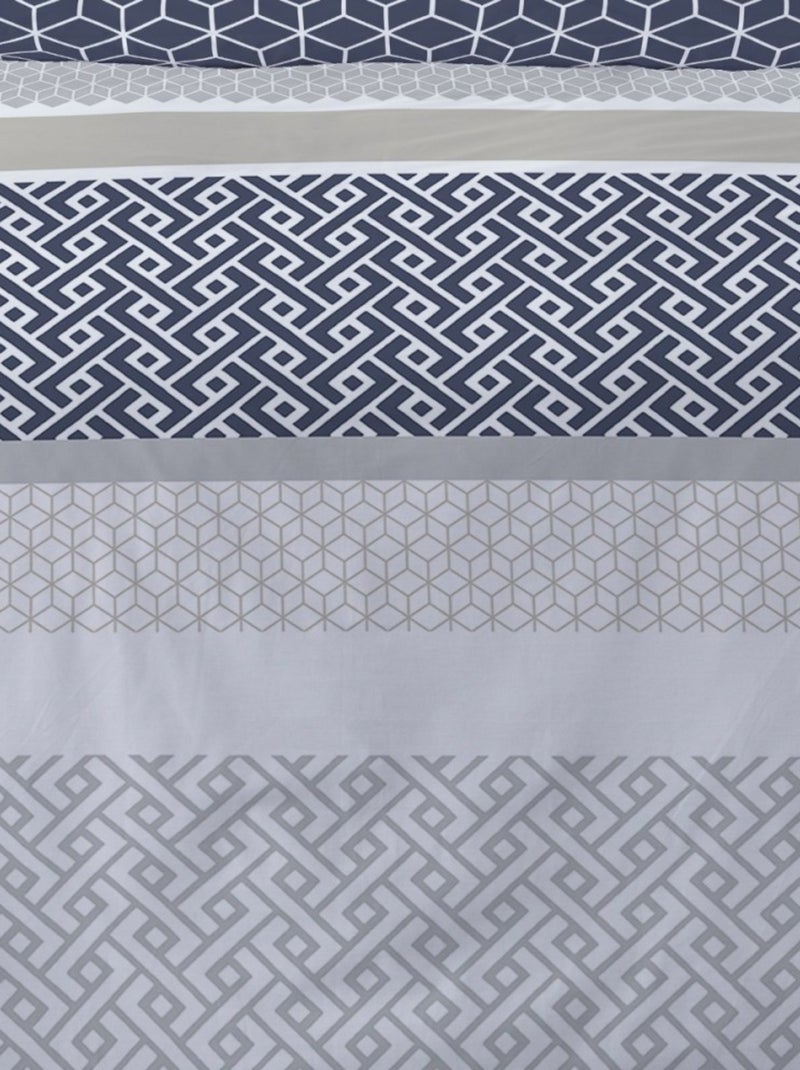 Housse de couette 240x220 CHIRON + 2 taies 100% coton Bleu - Kiabi