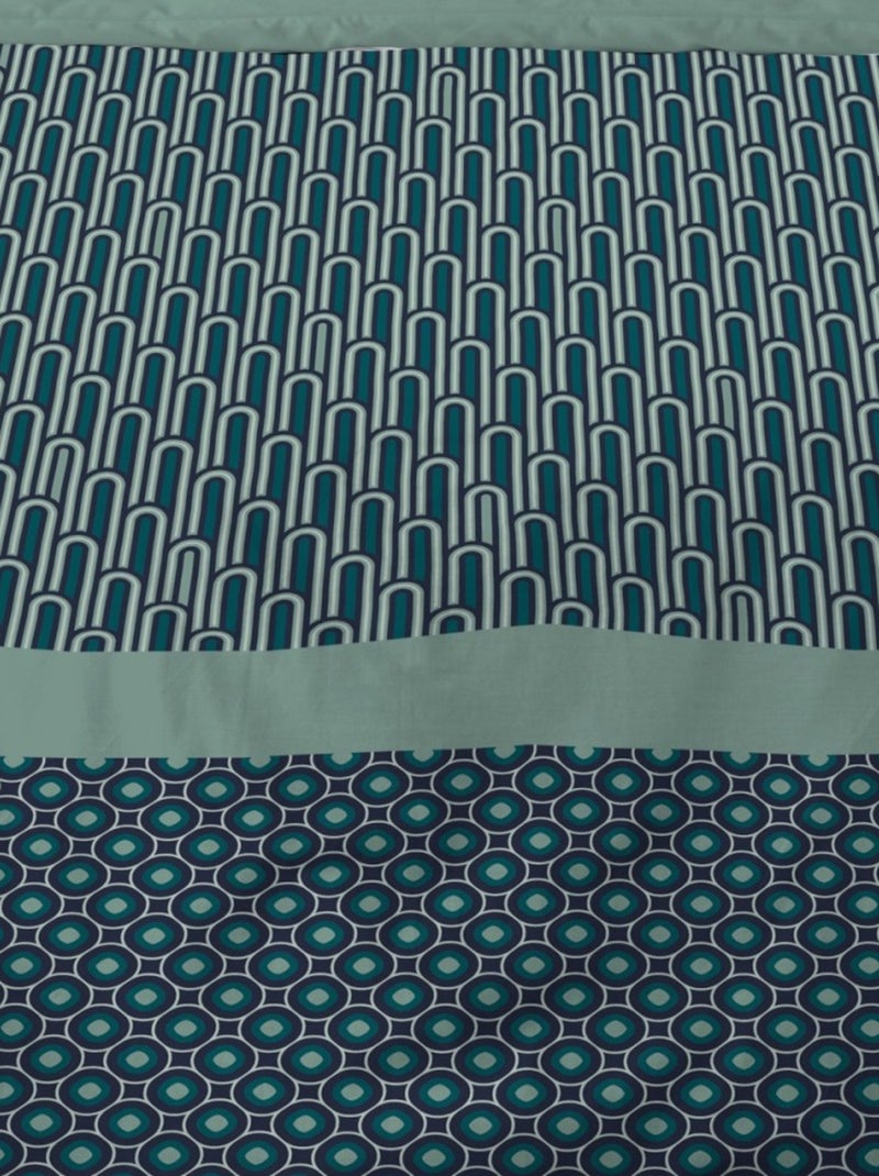 Housse de couette 240x220 CLEO + 2 taies 100% coton Vert - Kiabi
