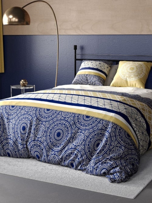 Housse de couette 240x220 CONNEXIONS + 2 taies coton 57 fils - Kiabi