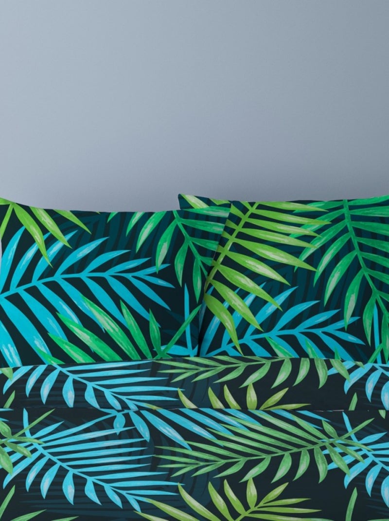 Housse de couette 240x220 DAGO + 2 taies 100% coton Bleu - Kiabi