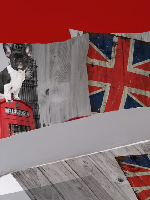Housse de couette 240x220 DOG IN LONDON + 2 taies 100% coton - Kiabi Housse de couette 240x220 DOG IN LONDON + 2 taies 100% coton - Kiabi