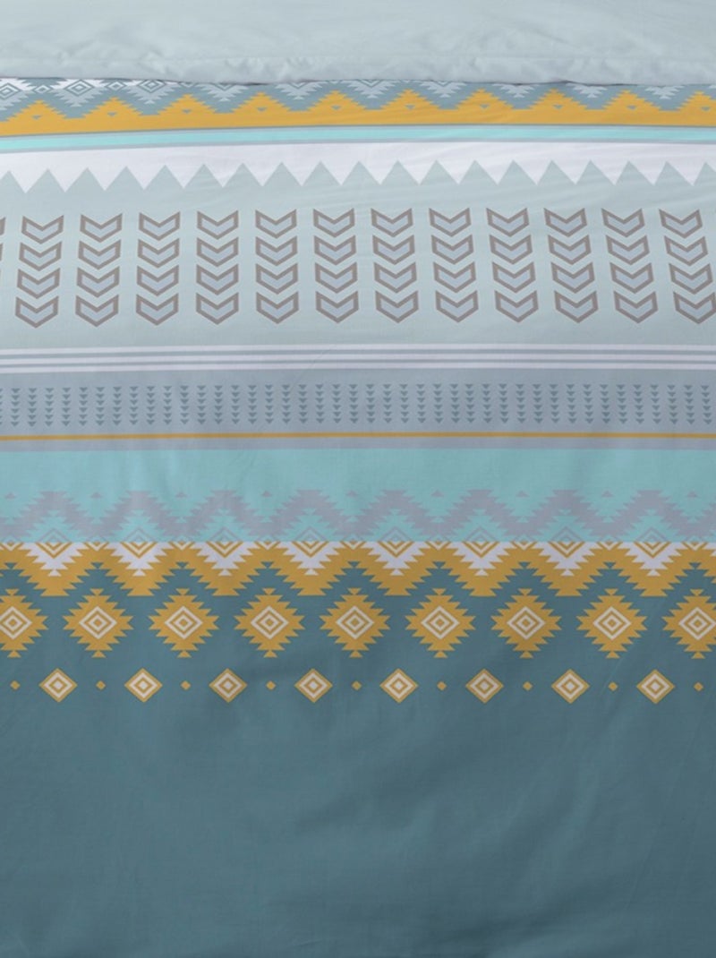 Housse de couette 240x220 ELKI + 2 taies 100% coton Multicolore - Kiabi