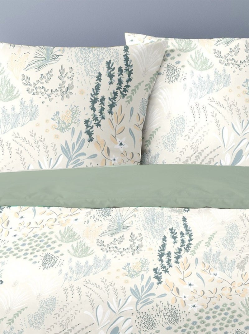 Housse de couette 240x220 Epicéa + 2 taies polycoton Vert - Kiabi