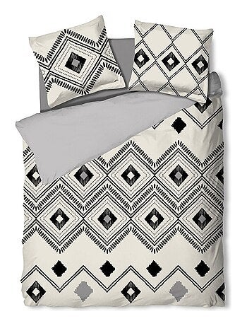 Housse de couette 240x220 Ethnique losange + 2 taies coton 42 fils