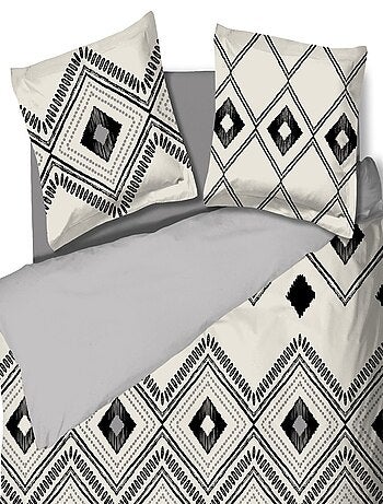 Housse de couette 240x220 Ethnique losange + 2 taies coton 42 fils
