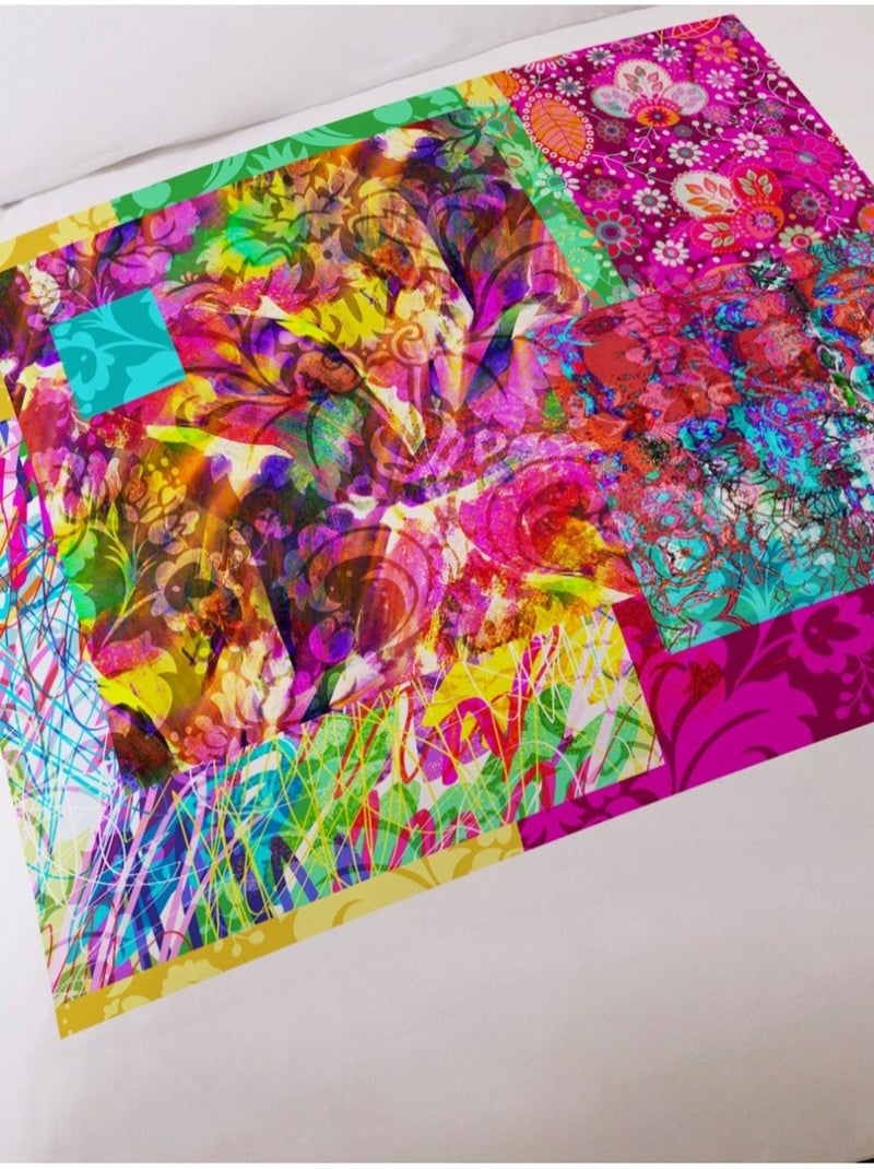 Housse de couette 240x220 ETINCELLE + 2 taies 100% coton Multicolore - Kiabi