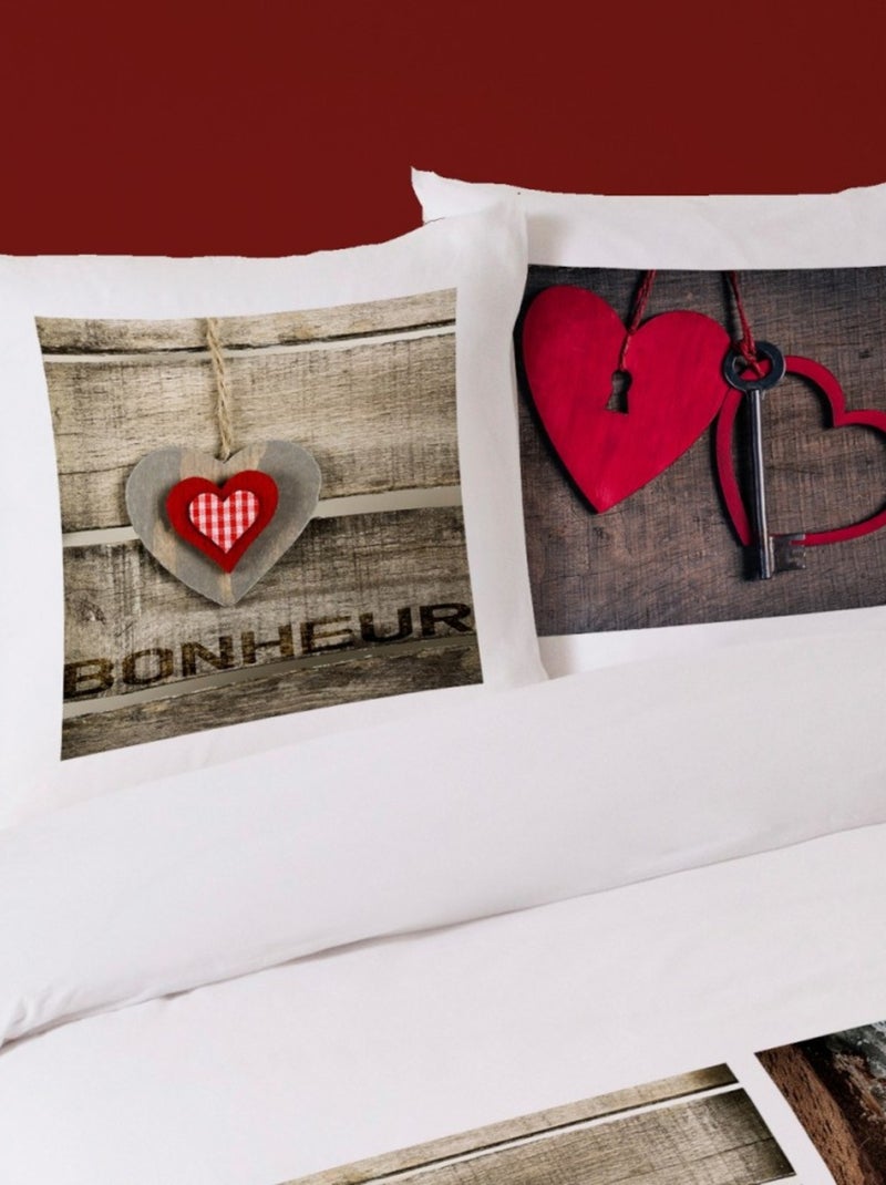 Housse de couette 240x220 FAITH + 2 taies 100% coton Blanc - Kiabi