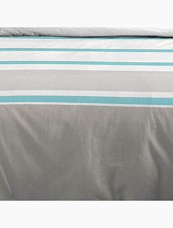 Housse de couette 240x220 finition rabat + 2 taies coton 57 fils