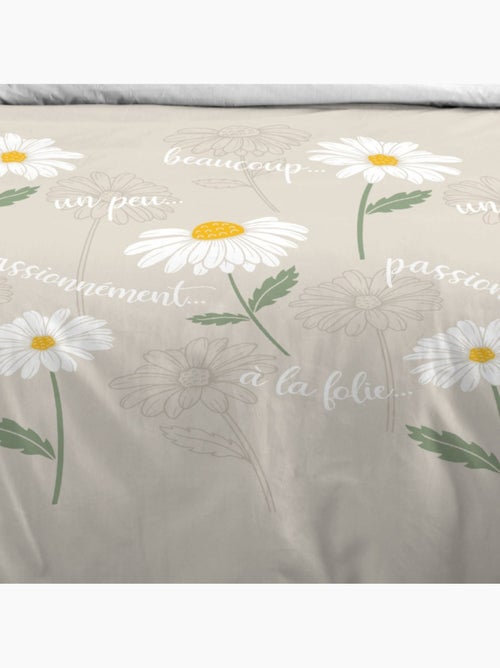 Housse de couette 240x220 finition rabat + 2 taies coton 57 fils - Kiabi