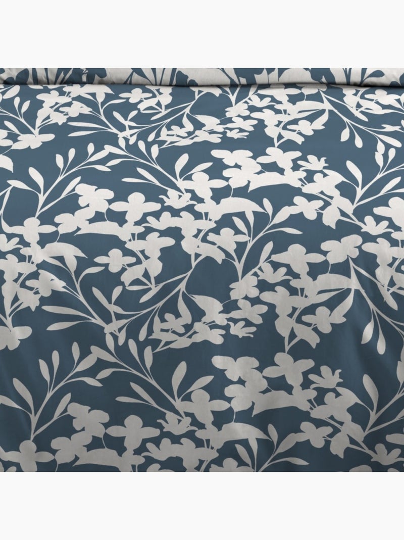 Housse de couette 240x220 finition rabat + 2 taies coton 57 fils Bleu - Kiabi