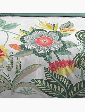 Housse de couette 240x220 finition rabat + 2 taies coton 57 fils