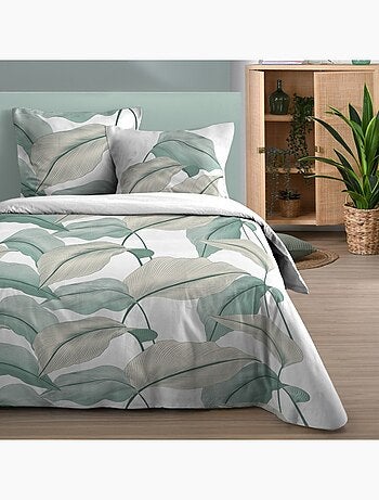 Housse de couette 240x220 finition rabat + 2 taies coton 57 fils