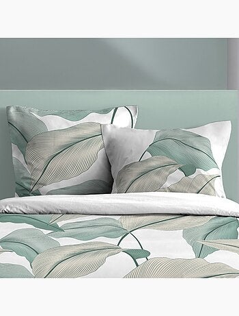 Housse de couette 240x220 finition rabat + 2 taies coton 57 fils