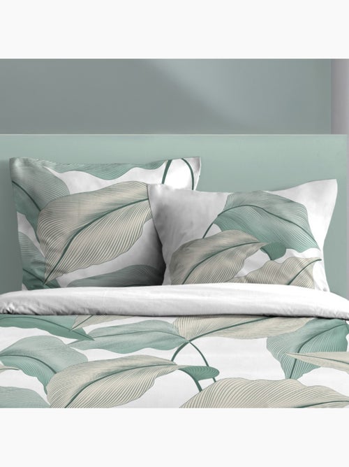 Housse de couette 240x220 finition rabat + 2 taies coton 57 fils - Kiabi Housse de couette 240x220 finition rabat + 2 taies coton 57 fils - Kiabi