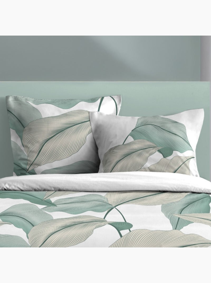 Housse de couette 240x220 finition rabat + 2 taies coton 57 fils Multicolore - Kiabi