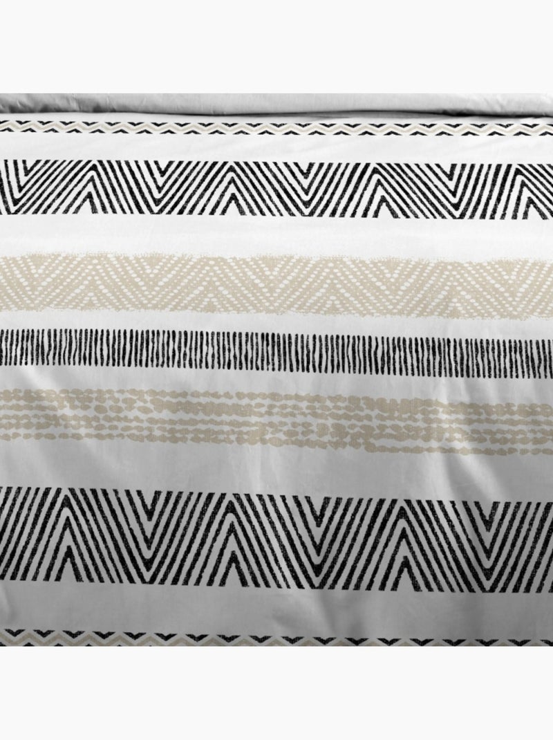 Housse de couette 240x220 finition rabat + 2 taies coton 57 fils Noir - Kiabi