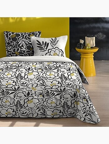 Housse de couette 240x220 finition rabat + 2 taies coton 57 fils