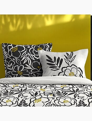 Housse de couette 240x220 finition rabat + 2 taies coton 57 fils