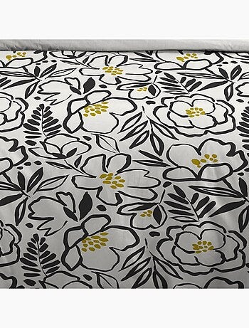 Housse de couette 240x220 finition rabat + 2 taies coton 57 fils