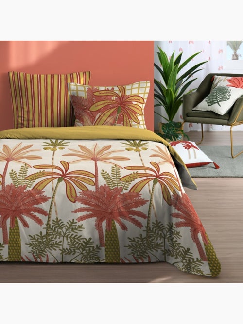 Housse de couette 240x220 finition rabat + 2 taies coton 57 fils - Kiabi Housse de couette 240x220 finition rabat + 2 taies coton 57 fils - Kiabi