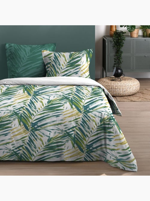 Housse de couette 240x220 finition rabat + 2 taies coton 57 fils - Kiabi