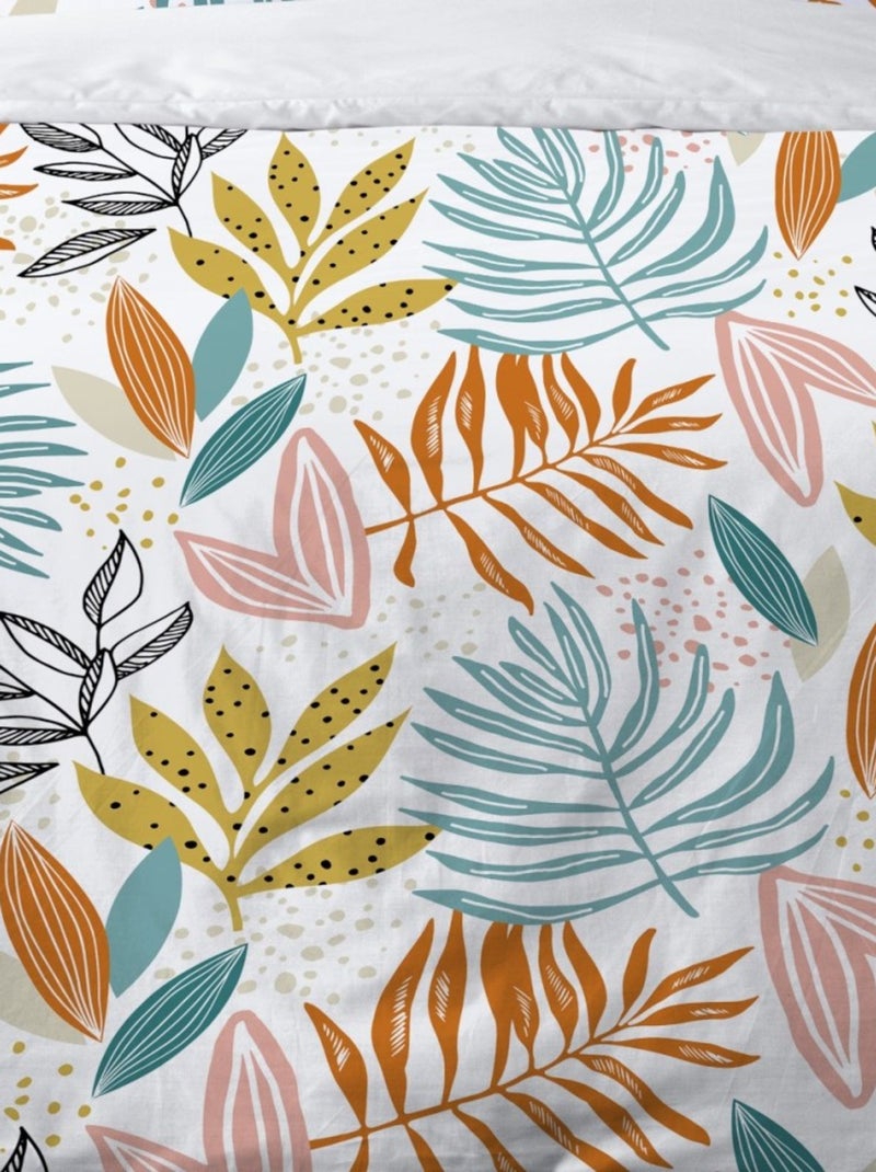 Housse de couette 240x220 FLORIS + 2 taies 100% coton Multicolore - Kiabi