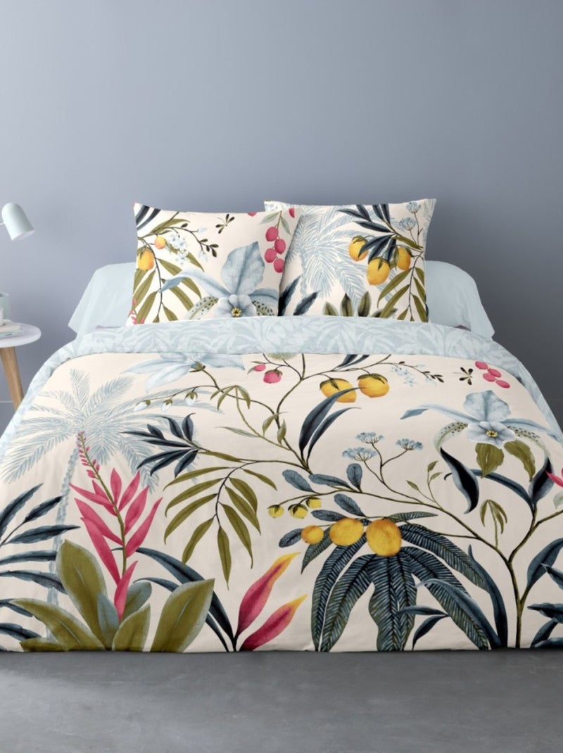 Housse de couette 240x220 GARDEN + 2 taies 100% coton Multicolore - Kiabi