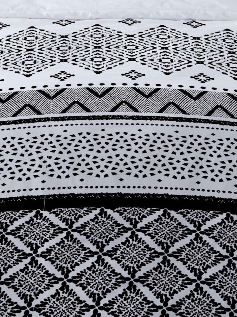 Housse de couette 240x220 GISELE + 2 taies 100% coton Noir - Kiabi