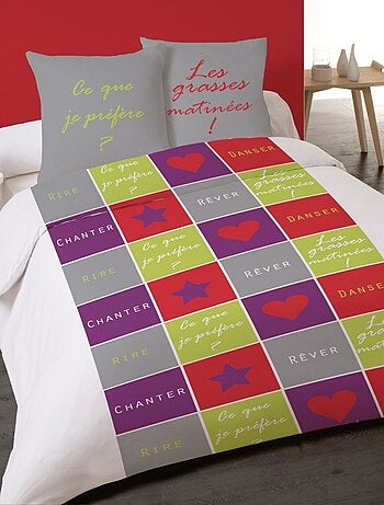 Housse de couette 240x220 GRASSE MAT + 2 taies 100% coton