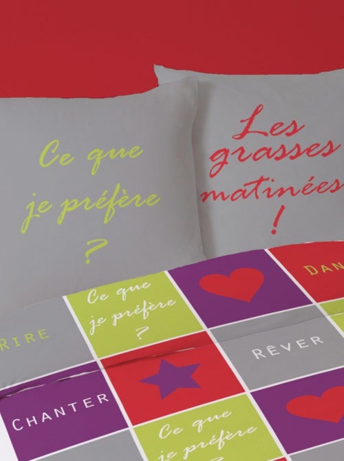 Housse de couette 240x220 GRASSE MAT + 2 taies 100% coton - Kiabi