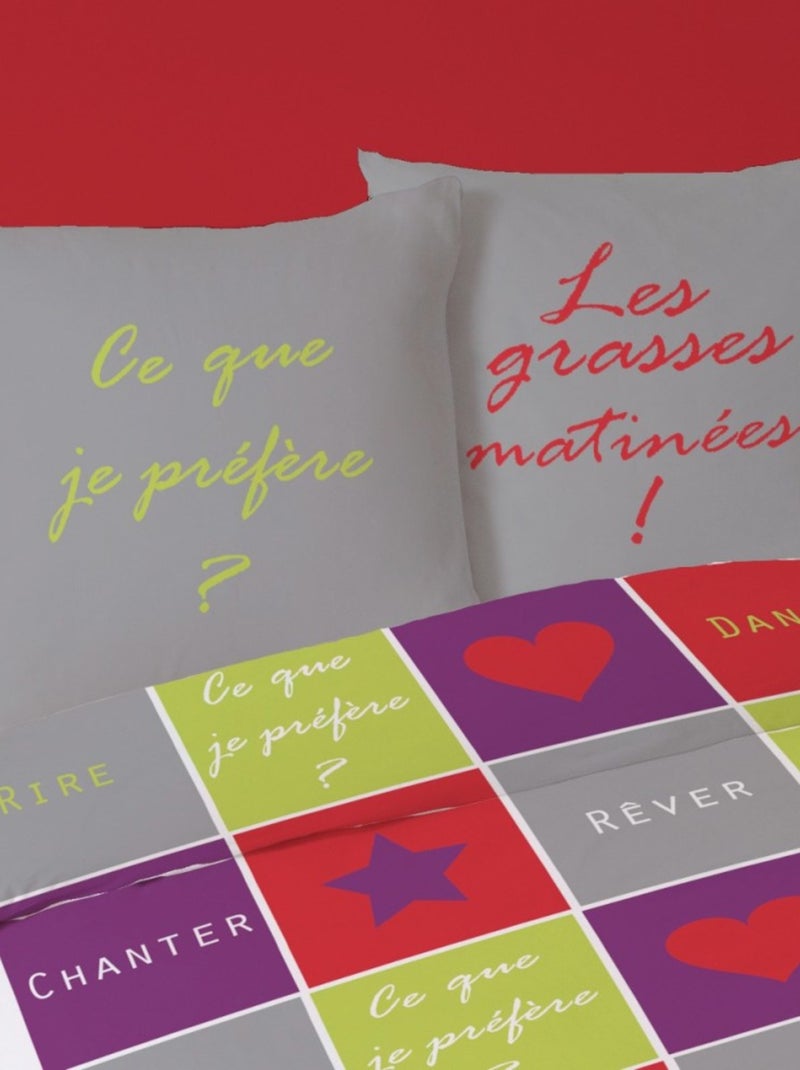 Housse de couette 240x220 GRASSE MAT + 2 taies 100% coton Multicolore - Kiabi