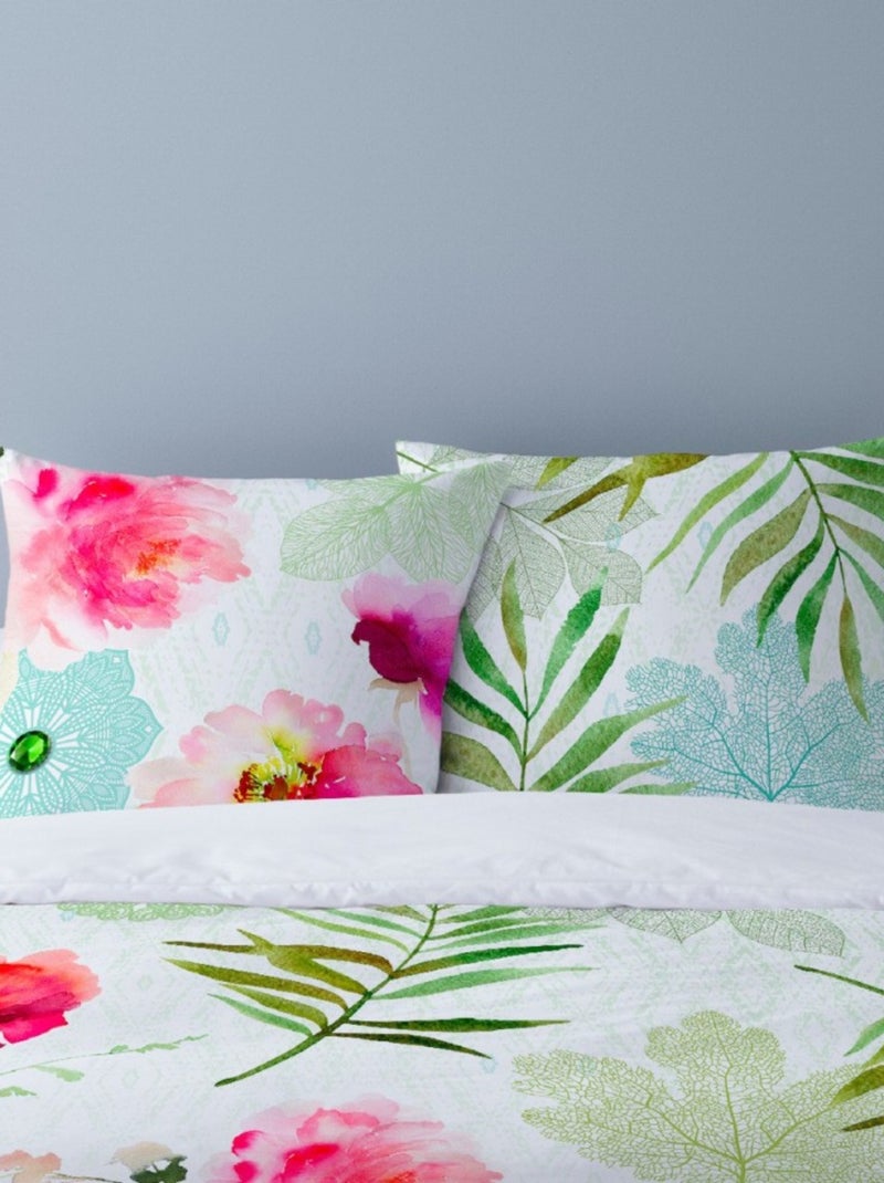Housse de couette 240x220 HAINAN + 2 taies 100% coton Blanc - Kiabi