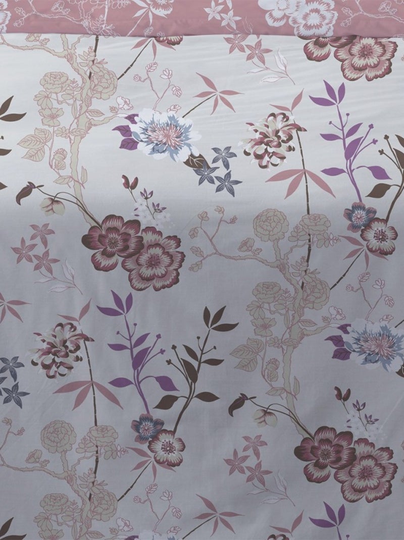 Housse de couette 240x220 Hana rose + 2 taies Rose - Kiabi