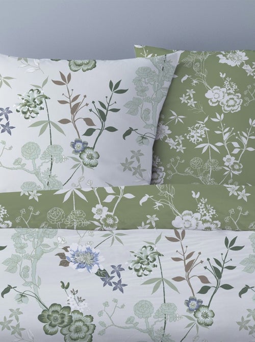 Housse de couette 240x220 Hana vert + 2 taies - Kiabi