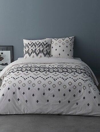 Housse de couette 240x220 HENRI + 2 taies Percale de coton