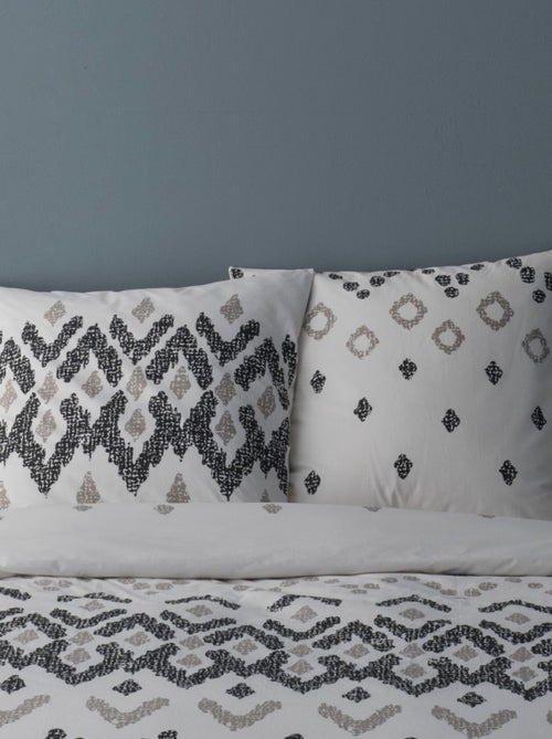 Housse de couette 240x220 HENRI + 2 taies Percale de coton - Kiabi