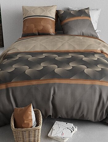 Housse de couette 240x220 JASPE + 2 taies coton 57 fils