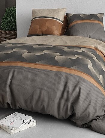 Housse de couette 240x220 JASPE + 2 taies coton 57 fils