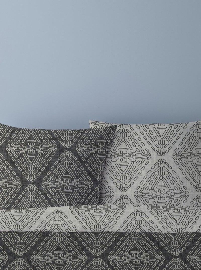 Housse de couette 240x220 JOSHUA + 2 taies microfibres Gris - Kiabi