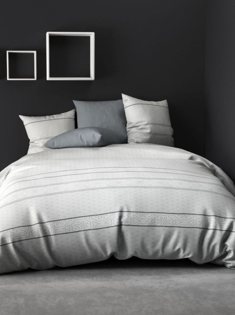 Housse de couette 240x220 JULY + 2 taies coton 57 fils Blanc - Kiabi