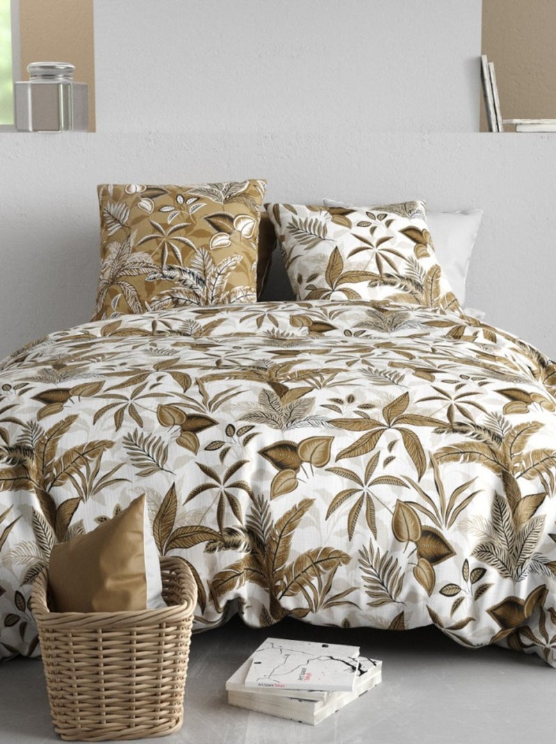 Housse de couette 240x220 KAHONI + 2 taies coton 57 fils Vert - Kiabi