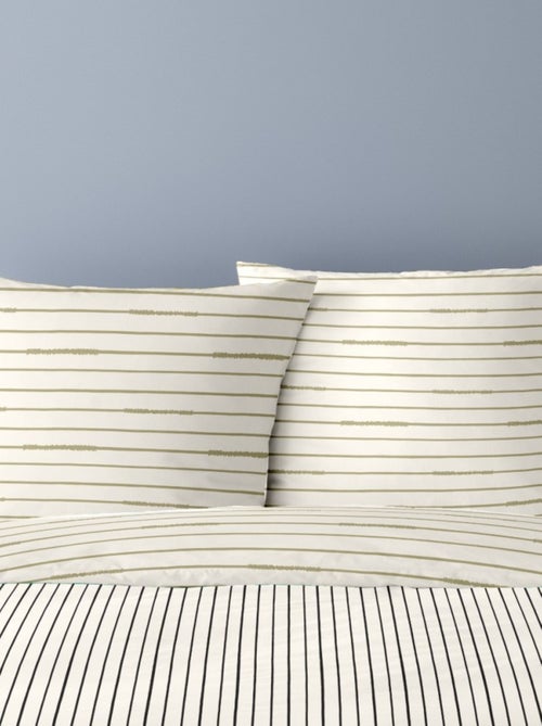 Housse de couette 240x220 KAITO + 2 taies 100% coton - Kiabi Housse de couette 240x220 KAITO + 2 taies 100% coton - Kiabi