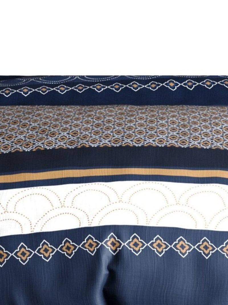 Housse de couette 240x220 KALYPSO + 2 taies coton 57 fils Bleu - Kiabi
