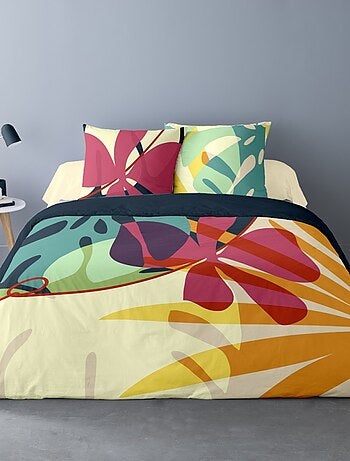 Housse de couette 240x220 LILAS + 2 taies Percale de coton