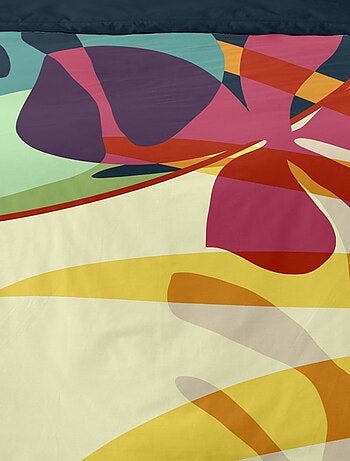 Housse de couette 240x220 LILAS + 2 taies Percale de coton