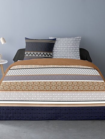 Housse de couette 240x220 LOGAN + 2 taies Percale de coton