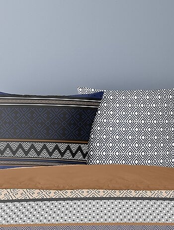 Housse de couette 240x220 LOGAN + 2 taies Percale de coton