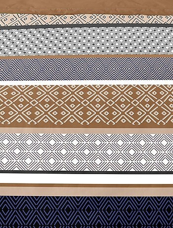 Housse de couette 240x220 LOGAN + 2 taies Percale de coton